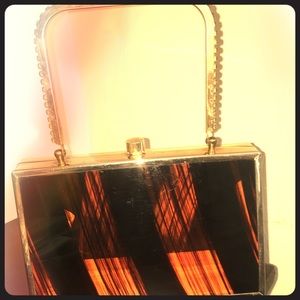 ANTIQUE Tyrolean of NY Rhinestone Tortoise clutch